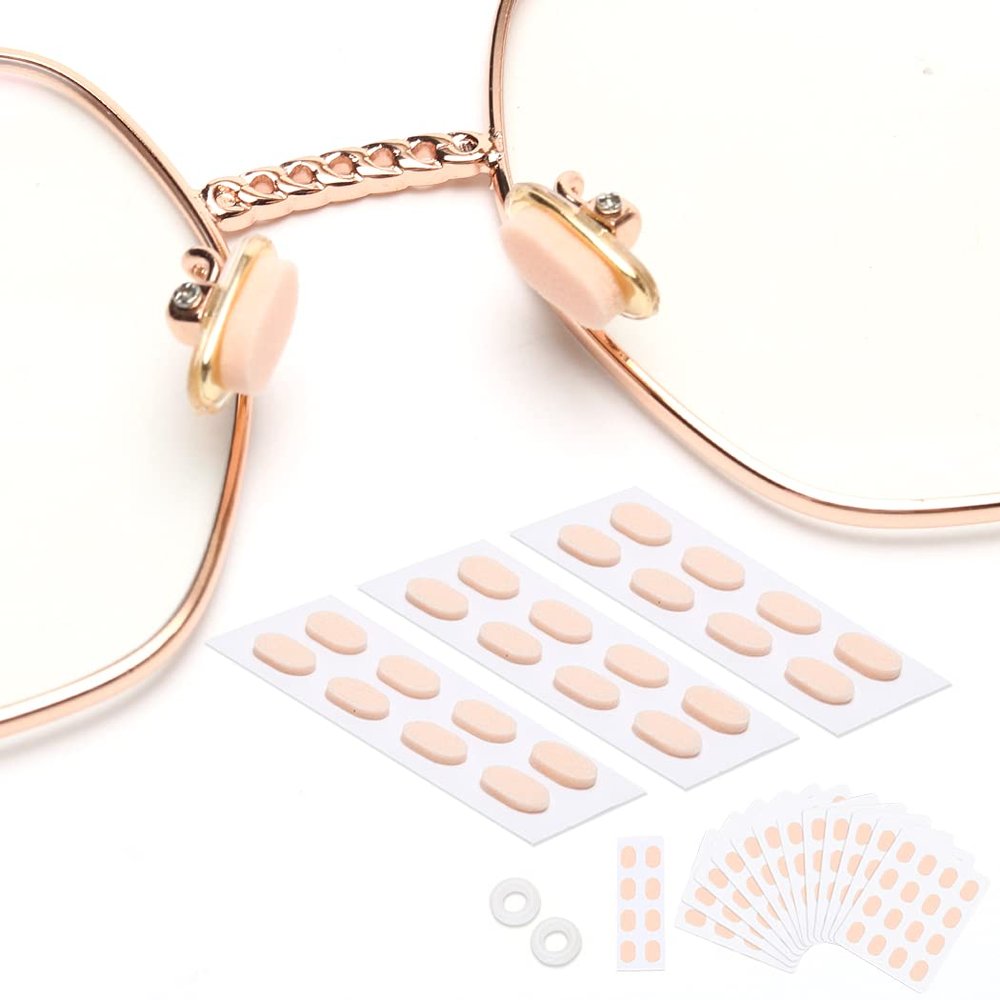 100 Pairs Soft Foam Nose Pads, Self Adhesive Nose Pads Anti-Slip Nosepads for Eyeglasses Sunglasses Reading Glasses, Comfortable and Protect The Makeup (Nude Color)