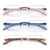 LOVIVY 3 Pack Rimless Reading Glasses for Women Blue Light Blocking Readers Tinted Edge Spring Hinge Pattern Print Arm Eyeglasses Mix 1.25 view 1