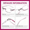 LOVIVY 3 Pack Rimless Reading Glasses for Women Blue Light Blocking Readers Tinted Edge Spring Hinge Pattern Print Arm Eyeglasses Mix 1.25 view 4