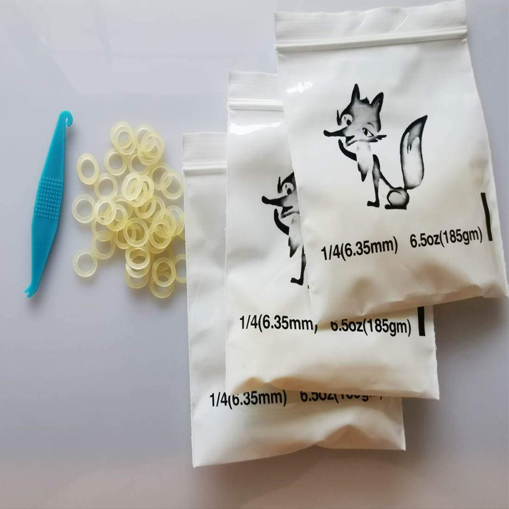 300 Pcs Amber Elastic Latex Braces 14 Orthodontics XX Heavy 6.5oz Dental Latex Bands Dreads Doll Hair Braids Horse Mane Tail Fix Tooth Gap Top Knots + 1 Free Placer