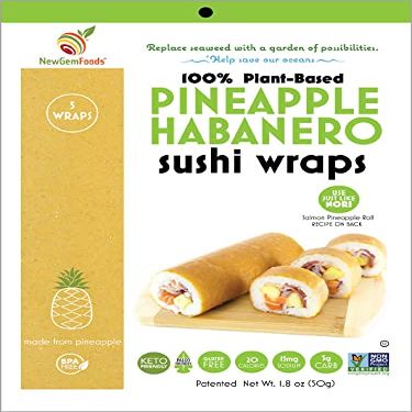 Pineapple Habanero Sushi Wraps (5 Count)  Gluten-Free, Vegan, Plant-Based Low-Carb Wraps  Non-GMO, Paleo-Friendly, Sweet & Spicy Nori Wrap Alternative