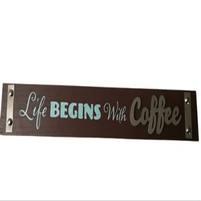 Greenbrier Coffee Bar Signs (Set of 2) But First.Cofee and Life Begins with Coffee Gift for Coffee Lovers, Coffee Bar Decor, Kitchen Decor