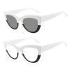 Cat Eye Bifocal Photochromic Reading Glasses with Magnification - Magnifying Computer Reading Glasses for Women (black white, 300) view 1
