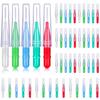 50 Counts Braces Brush for Cleaner Interdental Brush Toothpick Dental Tooth Flossing Head Oral Dental Hygiene Flosser Toothpick Cleaners Tooth Cleaning Tool(Red, White, Green, Light Blue) view 1