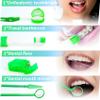 Annhua 8 Pcs Orthodontic Care Kit for Braces, Portable Braces Kit Cleaning Tools Tooth Pick Hygiene Set with Interdental Brush, Ortho Wax, Floss, Oral Mirror Included - Green view 4