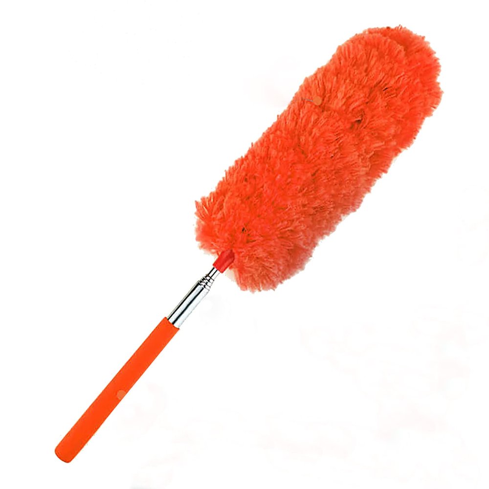 Telescoping Small Microfiber Duster As Seen on TV Removable Duster Head Cleaning Products - Single -Orange