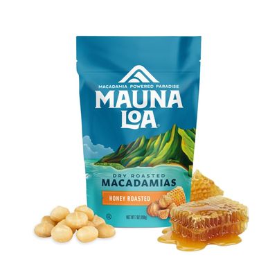 Mauna Loa Honey Roasted Macadamia Nuts, 7 oz Resealable Bag, Gluten Free, Sweet Hawaiian Snack