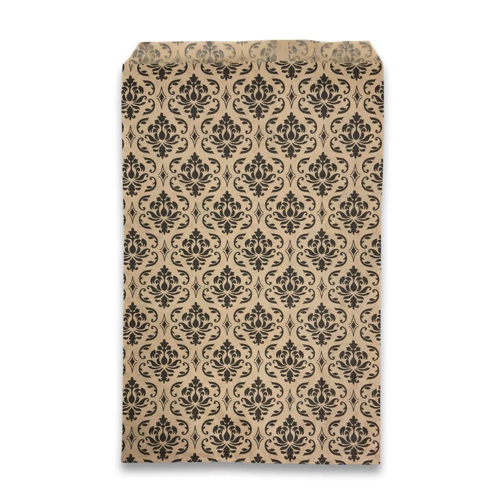 888 Display USA, Inc 25 pcs of 5 x 7 Damask/Kraft Paper Gift Bags  Shopping/Sales/Tote Bags
