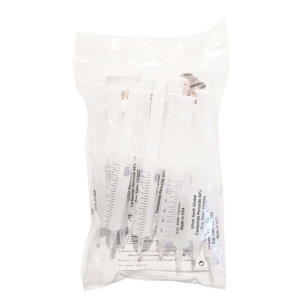 10 Syringe Pack (10ml Each) of Teeth Whitening Gel Strongest 44% Carbamide Peroxide Tooth Whitener Gel