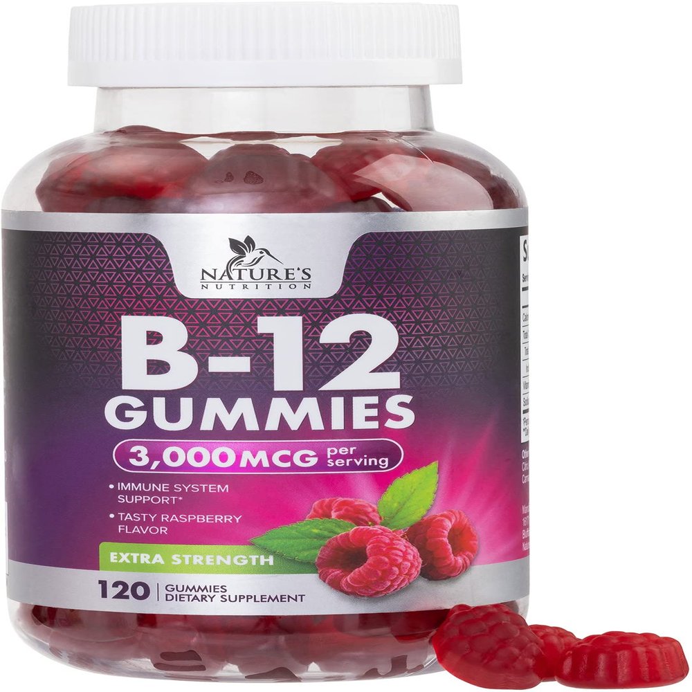 B12 Energy Gummies 3000 mcg - Extra Strength Vitamin B 12 Gummy for Metabolism & Immune System Support - Chewable Dietary B12 Supplements for Adults & Kids Caffeine Free Gummy Vitamin - 120 Gummies