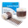 100 Disposable Iodophor Swabs Outdoor Supplies Medical Cotton Swabs Iodine Individually Packaged Cotton Swabs Iodine Swabs for Nose Care (Brown 100) view 1