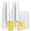 [100 Pack] 12 oz Clear Plastic Cups with Flat Slotted Lids, Disposable Drinking Party Cups for Iced Cold Drinks Coffee Tea Smoothie Bubble Boba view 1