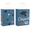 12 Pieces Graduate Gift Bags, Graduation Party Favor Gifts Wrapping Bags for Graduation Season Theme Party Supplies Decoration (Blue Gold) view 1