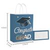 12 Pieces Graduate Gift Bags, Graduation Party Favor Gifts Wrapping Bags for Graduation Season Theme Party Supplies Decoration (Blue Gold) view 2