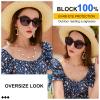 MARE AZZURO Cat Eye Reading Sunglasses Women Oversized Square Sunglasses Readers 0 1.0 1.25 1.5 1.75 2.0 2.25 2.5 2.75 3.0 3.5 (Black, 2.00) view 2