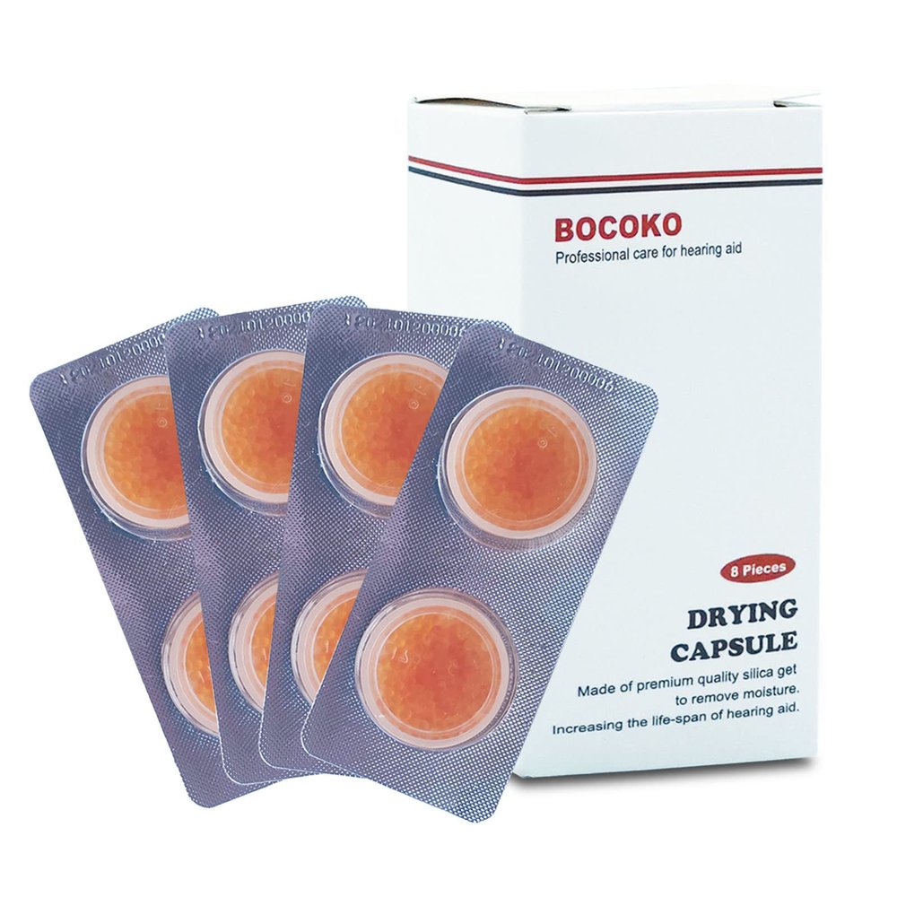 BOCOKO 8 Pieces Hearing Aid Drying Capsules C&C Dry-Cap for Phonak, Starkey and Unitron Charger Case