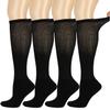 Athlemo Diabetic Socks for Men & Women, No-Binding Knee High 4 Pairs, Cushioned Sole & Seamless Toe, Soft Breathable Extra Wide view 1