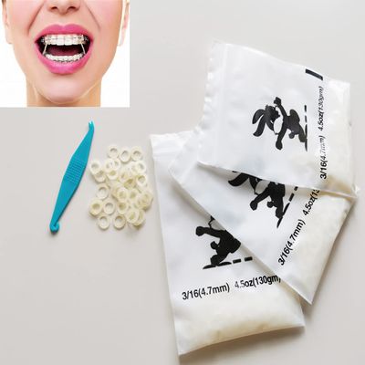 300 Pcs Amber Elastic Latex Braces 3/16 Orthodontics Heavy 4.5oz Dental Latex Bands Dreads Doll Hair Braids Horse Mane Tail Fix Tooth Gap Top Knots