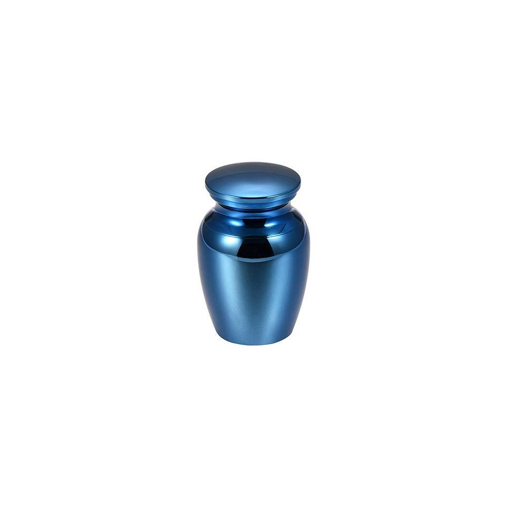 OIJH 73 * 44mm Cremation Urn for Human Pet Ashes Stainless Steel Funeral Memorial Jewelry Urns Mini Casket Jewellery-Blue