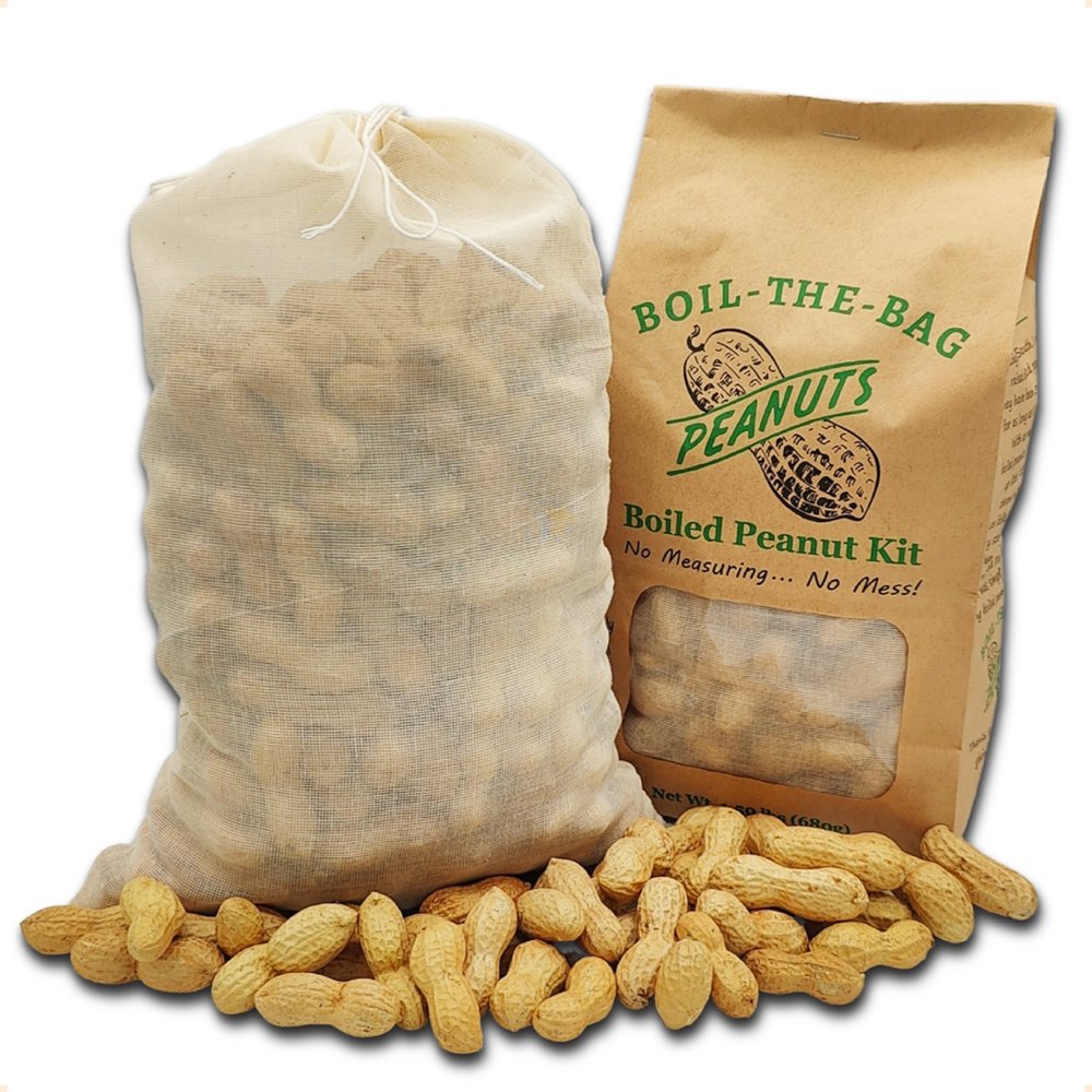 Boiled Peanuts Kit | Contains Premium In Shell Peanuts, Salt, and a Unique Seasoning Blend in a Muslin Cooking Bag | 2 Kits of Original Flavor