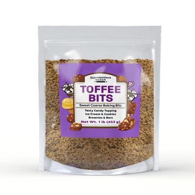 Unpretentious Toffee Bits, 1 lb, Ice Cream Topping, Baking, Desserts