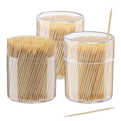 Comfy Package [1500 Count] Bamboo Toothpicks Wood, Round Double-Pointed Tooth Picks Wooden - Toothpicks for Appetizers, Fruits and Teeth Cleaning