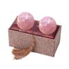 1.57" Rose Quartz Crystal Baoding Balls, Pink Crystal Health Stress Exercise Balls for Stress Relief, Exercise, Natural Quartz Sphere Gemstone Handball with Carry Pouch (Box-Packed) M16 view 1