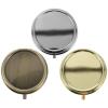 3pcs Portable Round Metal Organizers with Mirror Medicine Dispenser Storage Cases Travel-Friendly Design Moisture-Resistant Go Use view 1