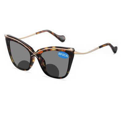 bullabulling Bifocal Sunglasses Reading Glasses Women Designer Fashion personality(1-Pair) Strength 1.25 1.5 2.0 2.5 3.0 4.0 (leopard, 1.50)
