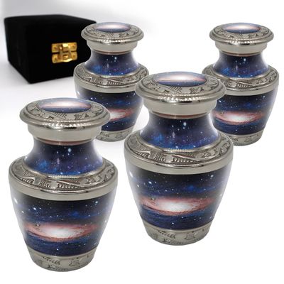 Milky Way Keepsake Urns for Human Ashes with Velvet Gift Box for Cremation Keepsakes for Ashes - Small Cremation Urn and Small Keepsake Urn Set of 4
