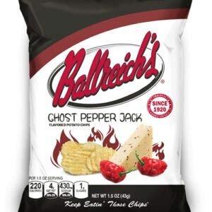 Ballreich Snack Food Company Marcelled Potato Chips (Ghost Pepper Jack), 1.5oz (Pack of 12)