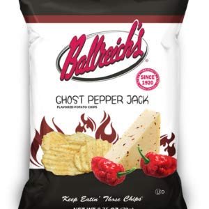 Ballreich Snack Food Company Marcelled Potato Chips (Ghost Pepper Jack), 2.75oz (Pack of 12)
