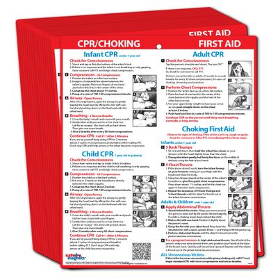 Safety Magnets by ZOCO  CPR & Choking Fridge Magnet (20-Pack)  First Aid Instructions for Infants, Children, & Adults  Heimlich Maneuver Laminated Card 8.5" x 11"