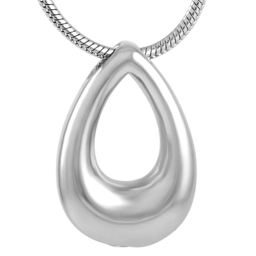OIJH Rose Gold Stainless Steel Teardrop Cremation Necklace for Ashes Small -1_