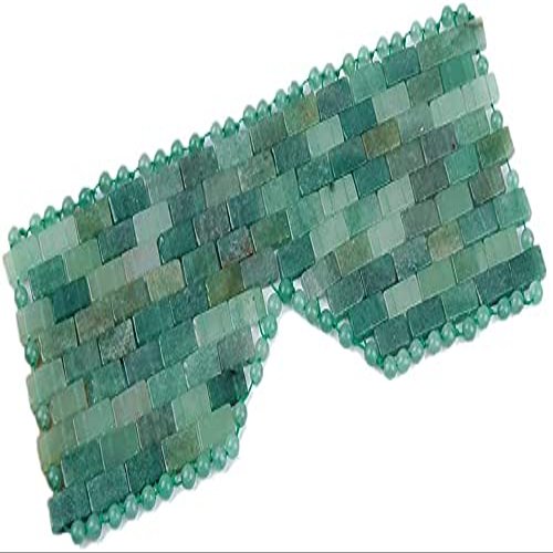 Be Meeting crystal Natural Quartz Rose Crystal Sleep Mask Eye Cover Mask Yoga Meditation Energy Healing Crystal Anti-Aging Hand-Made Therapy Eye Masks Gift (Green Aventurine), Small