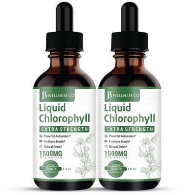 [2-Pack] Liquid Chlorophyll Drops - All-Natural Concentrate  Immune System Support, Energy Booster, and Digestion  from Mulberry Leaves - 240 Servings - [2-Pack]