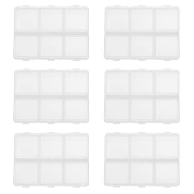 6 Pcs Packing Box Pill Splitters Earring Storage Organizer Travel Pill Organizers Earphone Cord Boxes Small Pp