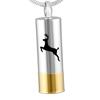 OIJH Shiny Polishing Cylinder Cremation Urn Pendant Funeral Ashes Jewelry Memorial Necklace -with_Deer_