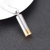 OIJH Shiny Polishing Cylinder Cremation Urn Pendant Funeral Ashes Jewelry Memorial Necklace -with_Deer_ view 3