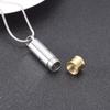 OIJH Shiny Polishing Cylinder Cremation Urn Pendant Funeral Ashes Jewelry Memorial Necklace -with_Deer_ view 4