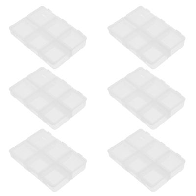 6pcs Transparent Braille Pill Containers with Compartments for Easy Organization Portable Storage for Home Travel for Medication Management and Daily Use