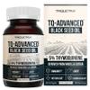 Black Seed Oil Softgels | 5% Thymoquinone - TQ-Advanced | High Potency - 500 mg per Capsule - 15:1 Concentrate from Nigella Sativa Extract, Raw Form, Vegan Formula, Glass Bottle (60 Softgels) view 1