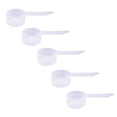 Plastic Measuring Scoop, (35 cc | 2.5 Tablespoon | 1.25 fl oz. | 35 mL) Long Handle Spoons for Powders, Granules, Coffee, Pet Food, Baking Supplies, Protein and Other Dry Goods, BPA Free (Set of 5)