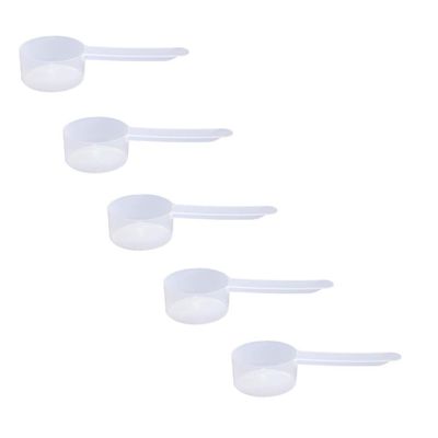 Plastic Measuring Scoop, (18 cc | 1.30 Tablespoon | 18 mL) Long Handle Spoons for Powders, Granules, Coffee, Pet Food, Baking Supplies, Protein and Other Dry Goods, BPA Free (Set of 5)