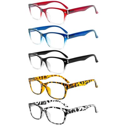 SIGVAN Reading Glasses 5 Packs Blue Light Blocking Eyeglasses Quality Spring Hinge Colorful Computer Readers for Women Men (5C A, 3.5, multiplier_x)