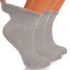 AWS/American Made Men's Cotton Diabetic Ankle Socks Loose Wide Seamless Toe Non Binding Top 3 Pairs (Gray, Shoe Size: 9-11) view 1