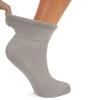 AWS/American Made Men's Cotton Diabetic Ankle Socks Loose Wide Seamless Toe Non Binding Top 3 Pairs (Gray, Shoe Size: 9-11) view 2
