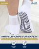 Pembrook Diabetic Ankle Socks for Men & Women with Grips | 6 Pairs Quarter Length Wide Non Binding Diabetic Socks for Men Non Slip | Edema, Neuropathy for Women & Men view 3