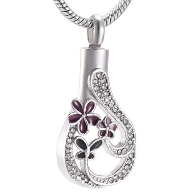 OIJH Little Petal Stainless Steel Cremation Necklace Memorial Ashes Urn Pendant for Pet/Human Funeral