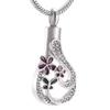 OIJH Little Petal Stainless Steel Cremation Necklace Memorial Ashes Urn Pendant for Pet/Human Funeral